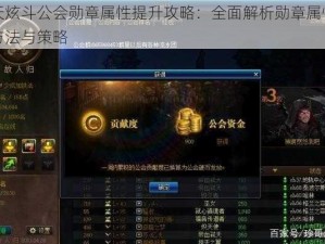 天天炫斗公会勋章属性提升攻略：全面解析勋章属性提升方法与策略
