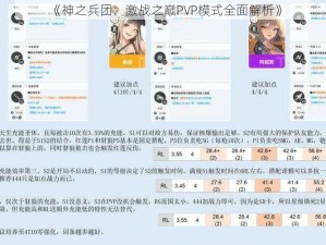 《神之兵团：激战之巅PVP模式全面解析》