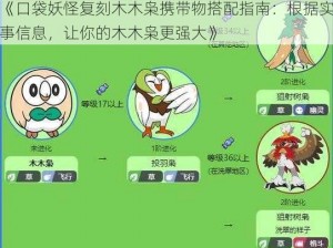 《口袋妖怪复刻木木枭携带物搭配指南：根据实事信息，让你的木木枭更强大》