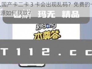 为什么国产卡二卡 3 卡会出现乱码？免费的卡二卡 3 卡资源如何获取？