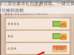 少年三国志豪华礼包免费领取，一键兑换CDKEY兑换码攻略