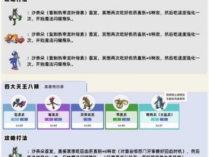 《口袋妖怪二周目通关攻略：战胜四大天王的终极指南》