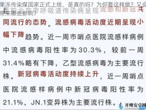 果冻传染煤国家正式上线，是真的吗？为何要这样做？又会带来哪些影响？