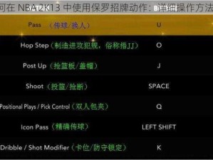 《如何在 NBA 2K13 中使用保罗招牌动作：详细操作方法解析》