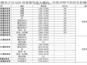 韩服龙之谷 60A 纹章属性表大爆料，你绝对想不到的全新属性