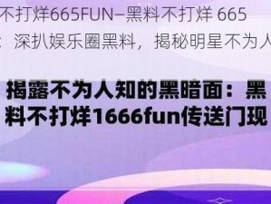 黑料不打烊665FUN—黑料不打烊 665FUN：深扒娱乐圈黑料，揭秘明星不为人知的秘密