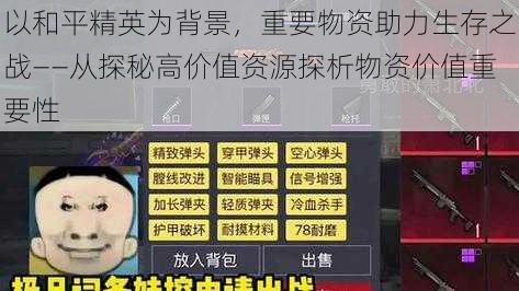 以和平精英为背景，重要物资助力生存之战——从探秘高价值资源探析物资价值重要性