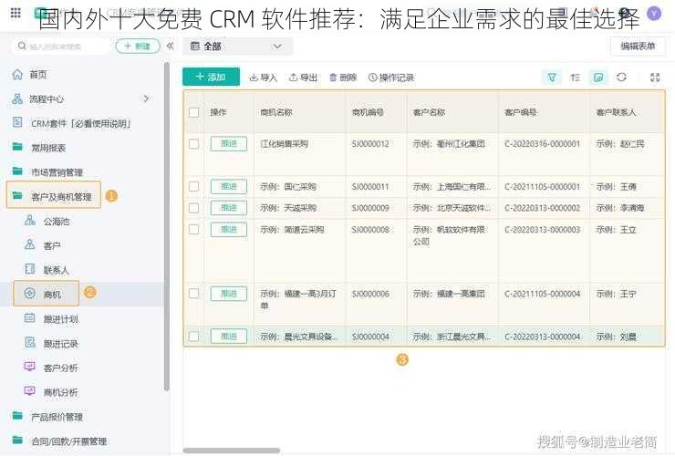 国内外十大免费 CRM 软件推荐：满足企业需求的最佳选择