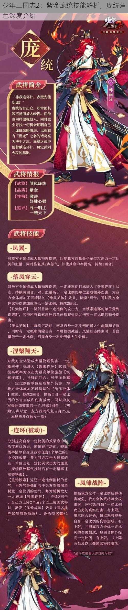 少年三国志2：紫金庞统技能解析，庞统角色深度介绍