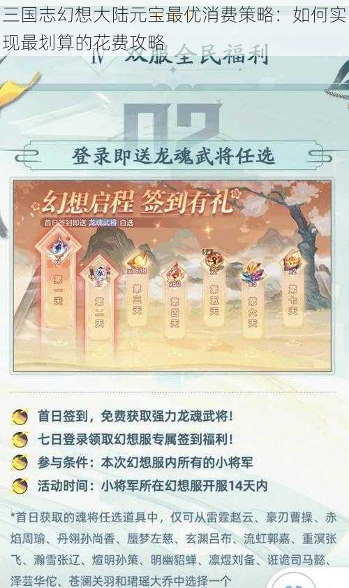 三国志幻想大陆元宝最优消费策略：如何实现最划算的花费攻略