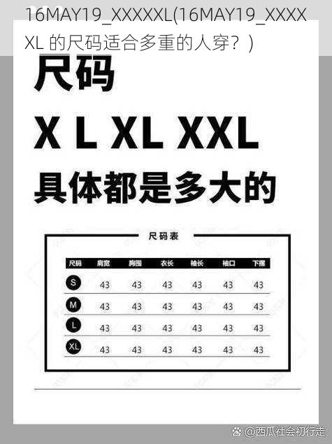 16MAY19_XXXXXL(16MAY19_XXXXXL 的尺码适合多重的人穿？)