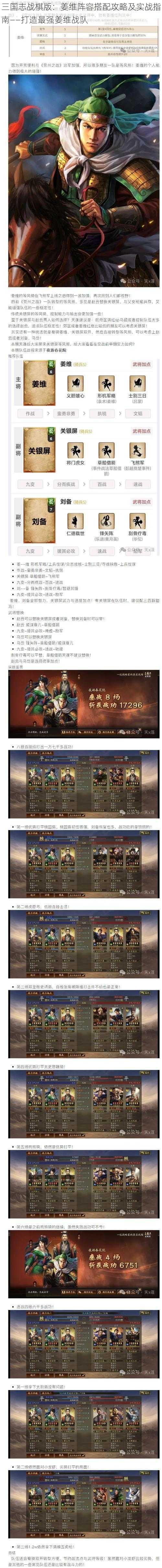 三国志战棋版：姜维阵容搭配攻略及实战指南——打造最强姜维战队