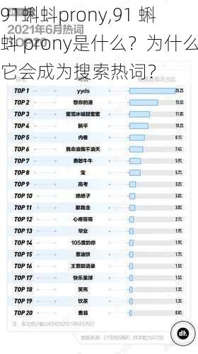 91蝌蚪prony,91 蝌蚪 prony是什么？为什么它会成为搜索热词？