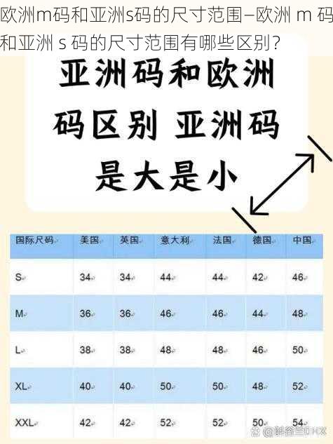 欧洲m码和亚洲s码的尺寸范围—欧洲 m 码和亚洲 s 码的尺寸范围有哪些区别？