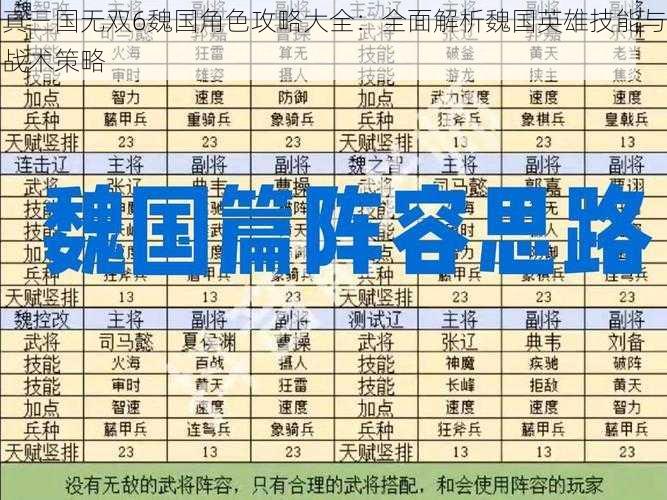 真三国无双6魏国角色攻略大全：全面解析魏国英雄技能与战术策略