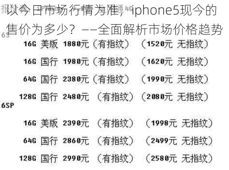 以今日市场行情为准，iphone5现今的售价为多少？——全面解析市场价格趋势