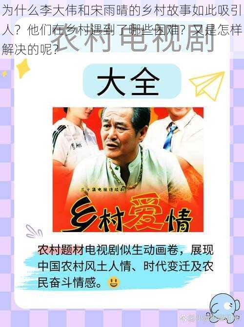 为什么李大伟和宋雨晴的乡村故事如此吸引人？他们在乡村遇到了哪些困难？又是怎样解决的呢？