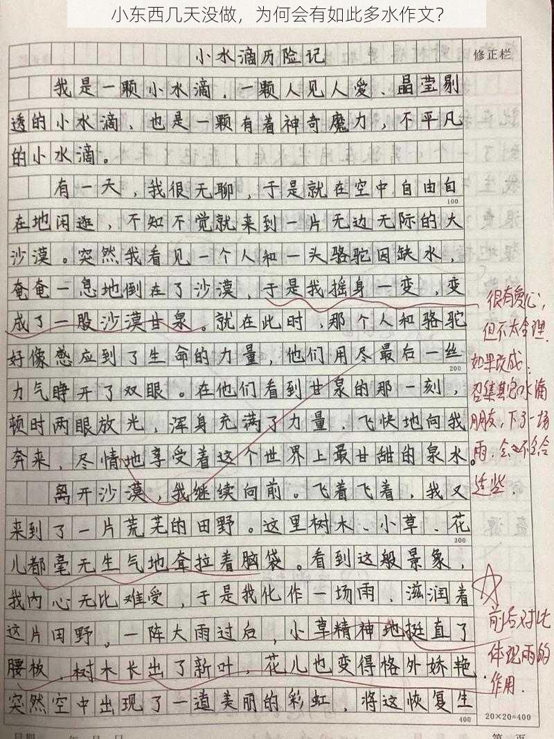 小东西几天没做，为何会有如此多水作文？