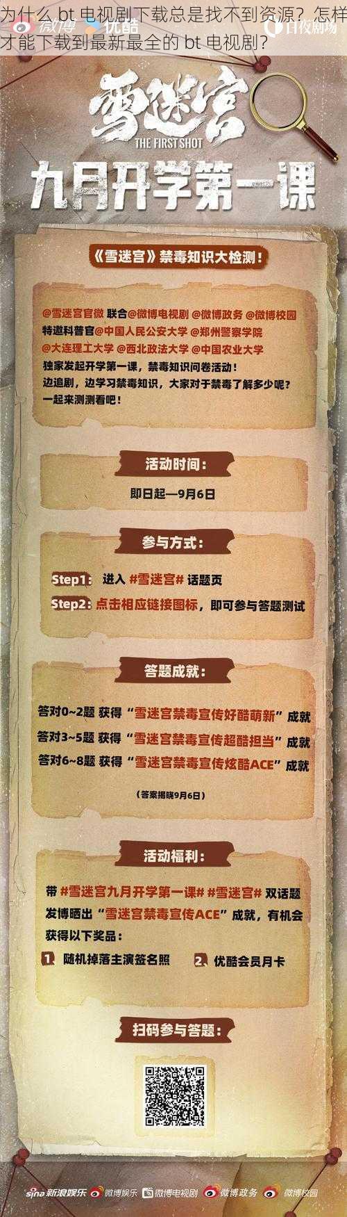 为什么 bt 电视剧下载总是找不到资源？怎样才能下载到最新最全的 bt 电视剧？