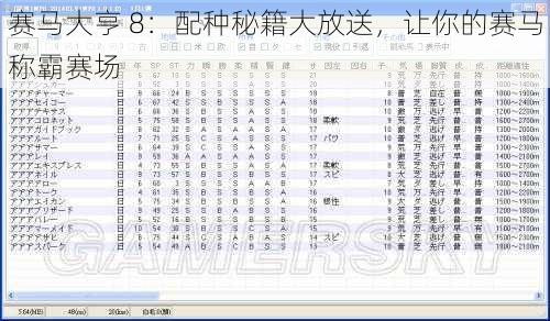 赛马大亨 8：配种秘籍大放送，让你的赛马称霸赛场