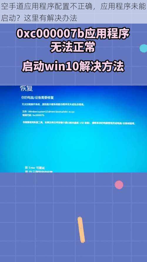 空手道应用程序配置不正确，应用程序未能启动？这里有解决办法