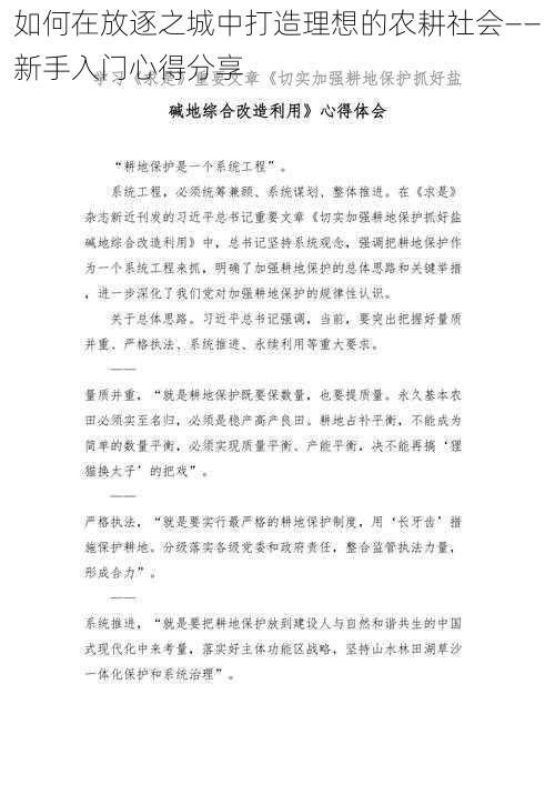 如何在放逐之城中打造理想的农耕社会——新手入门心得分享