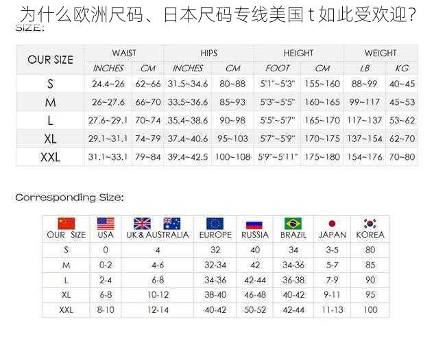 为什么欧洲尺码、日本尺码专线美国 t 如此受欢迎？