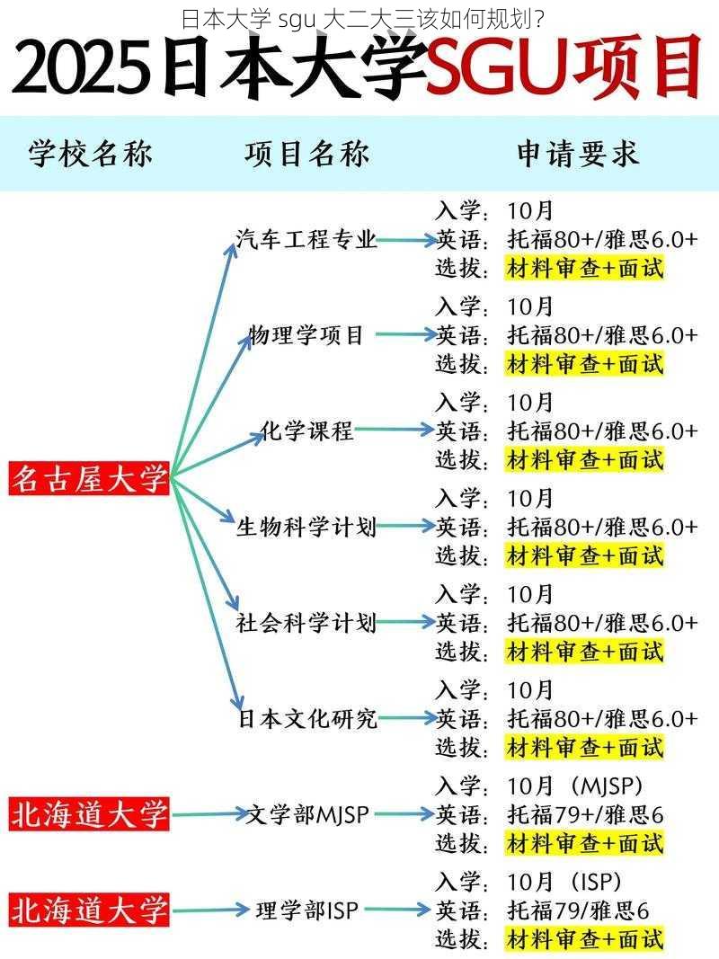 日本大学 sgu 大二大三该如何规划？