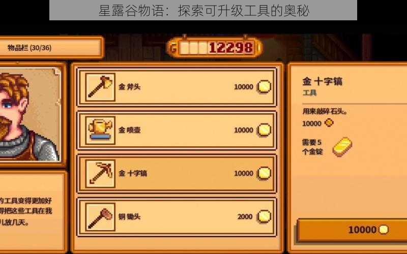 星露谷物语：探索可升级工具的奥秘