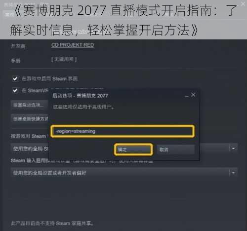 《赛博朋克 2077 直播模式开启指南：了解实时信息，轻松掌握开启方法》