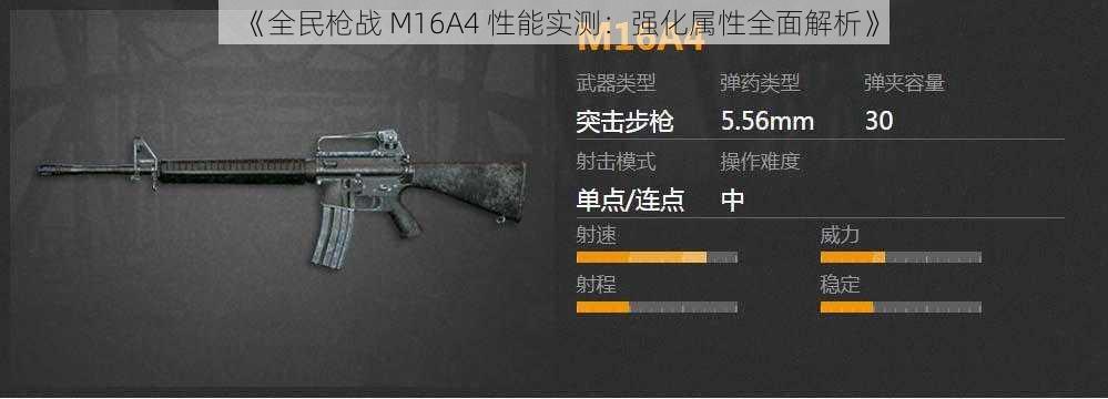 《全民枪战 M16A4 性能实测：强化属性全面解析》