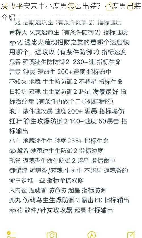 决战平安京中小鹿男怎么出装？小鹿男出装介绍